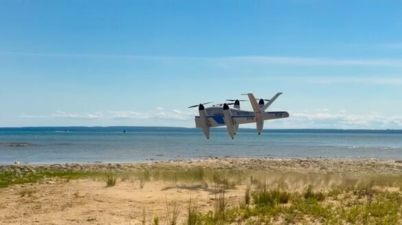 PteroDynamics AeroVironment Transwing VTOL UAS, Silent Swarm 25 US Navy EW demonstration, electronic warfare sensors autonomous aircraft, Group 3 VTOL littoral surveillance, NSWC Crane Division Alpena Michigan,